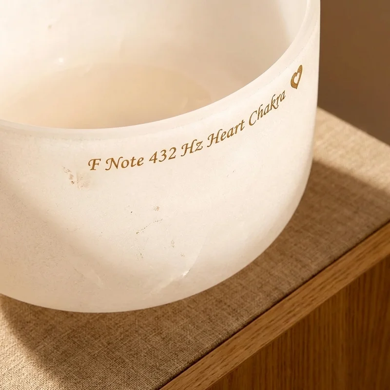 Frosted Quartz Crystal Singing Bowl — F Note 432 Hz Heart Chakra - 3