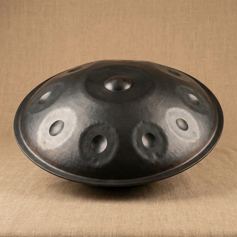 Nitrided Steel Handpan — D Kurd 9+1 Notes 432 Hz Tuning - 1