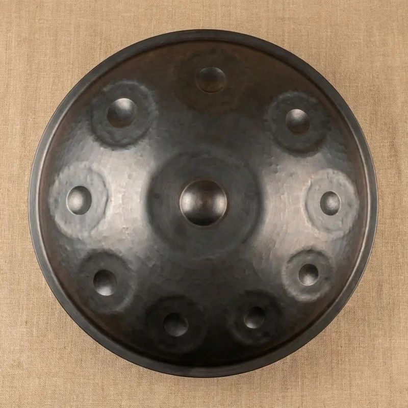 Nitrided Steel Handpan — D Kurd 9+1 Notes 432 Hz Tuning - 2