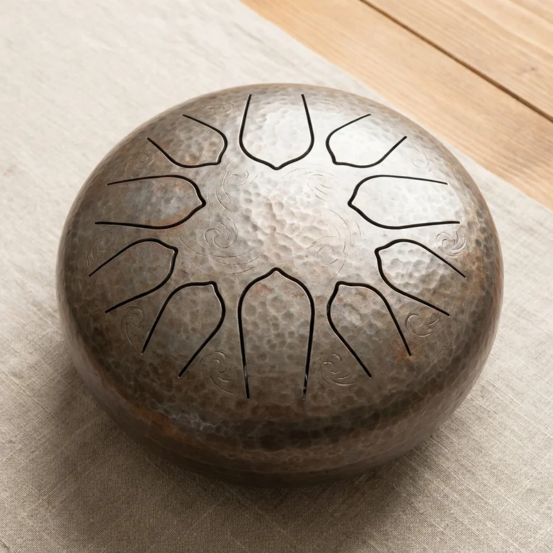 Handcrafted Steel Tongue Drum — 11 Notes 432 Hz Healing Frequency - 1