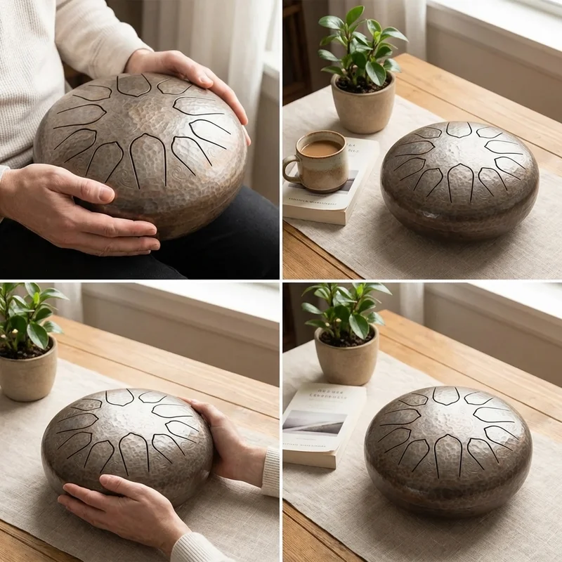 Handcrafted Steel Tongue Drum — 11 Notes 432 Hz Healing Frequency - 4