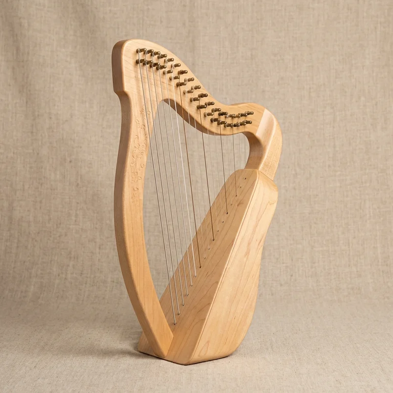 Maple Lap Harp — 15-String Diatonic Music Maker - 1