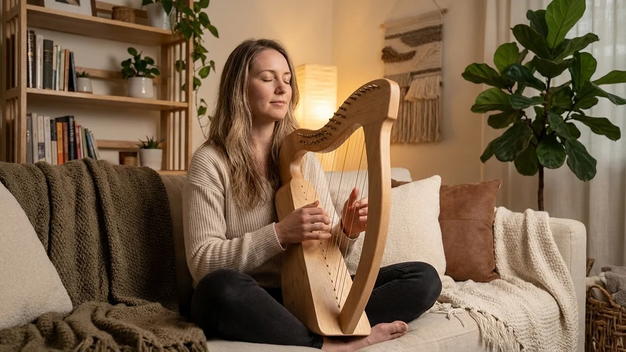 Maple Lap Harp — 15-String Diatonic Music Maker - 5