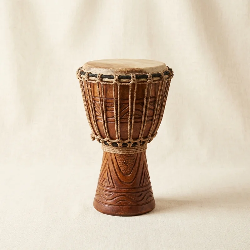 Mini Rope-Tuned Djembe — 8-Inch Beginner Hand Drum - 1
