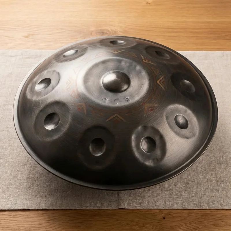 Nitrided Steel Handpan — D Kurd 9+1 Notes Professional - 2