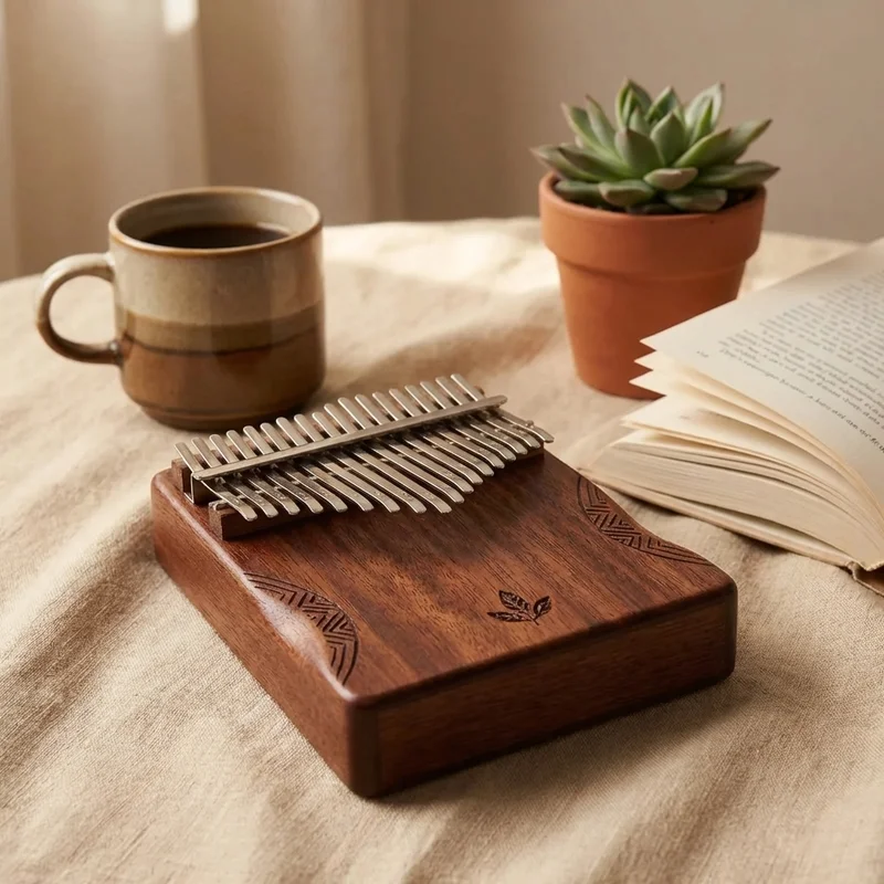 Sustainable Mahogany Kalimba — 17 Keys Warm Resonance - 4