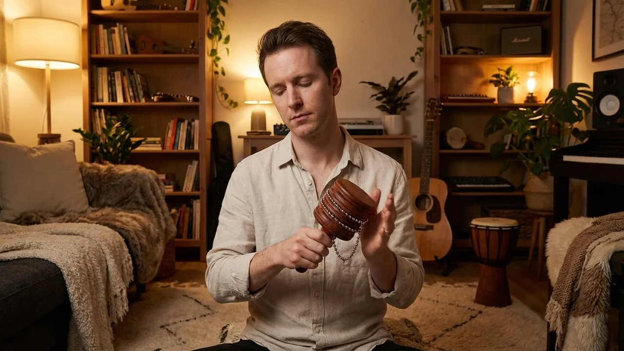 Double-Row Cabasa — Rosewood Afro-Latin Dual Tone - 5