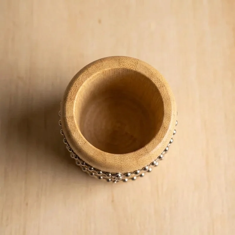 Mini Bamboo Cabasa — Kids Starter Natural Finish - 2