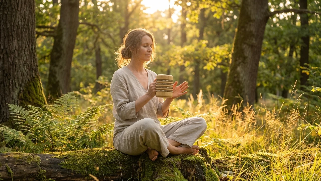 Mini Bamboo Cabasa — Kids Starter Natural Finish - 6