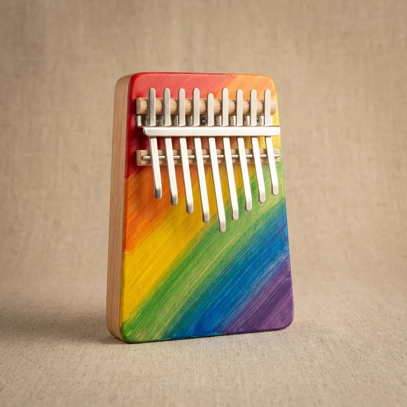 Rainbow Painted Kalimba — 8-Key Beginner Thumb Piano - 1