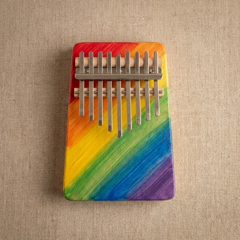 Rainbow Painted Kalimba — 8-Key Beginner Thumb Piano - 2