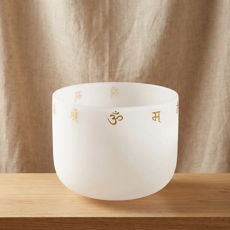 Frosted Crystal Chakra Bowl Set — 7 Notes Full Spectrum Healing - 1