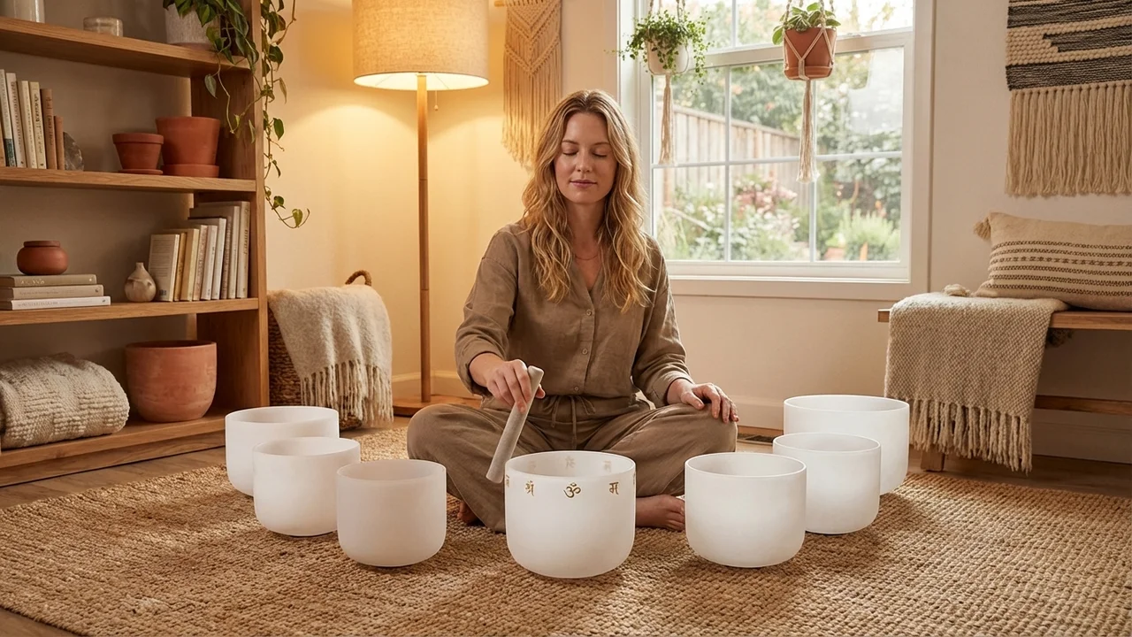 Frosted Crystal Chakra Bowl Set — 7 Notes Full Spectrum Healing - 5