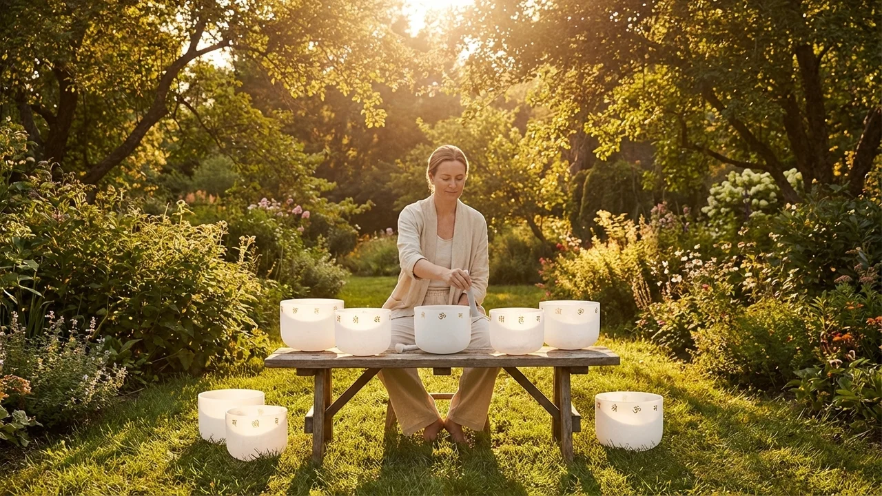 Frosted Crystal Chakra Bowl Set — 7 Notes Full Spectrum Healing - 6