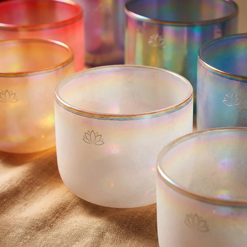 Color-Infused Crystal Chakra Set — 7 Bowls Rainbow Spectrum - 3