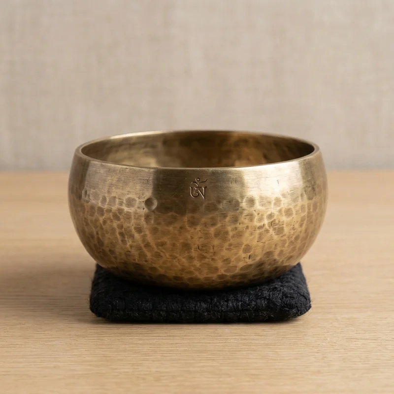 Hand-Hammered Tibetan Chakra Bowl Set — 7 Pieces Brass Alloy - 1
