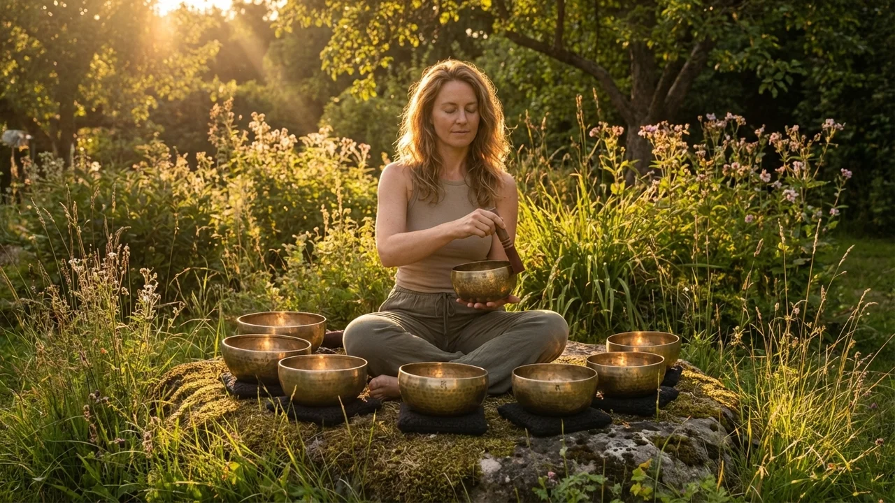 Hand-Hammered Tibetan Chakra Bowl Set — 7 Pieces Brass Alloy - 6