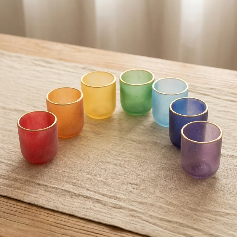 Mini Crystal Chakra Travel Set — 7 Bowls Portable Collection - 1