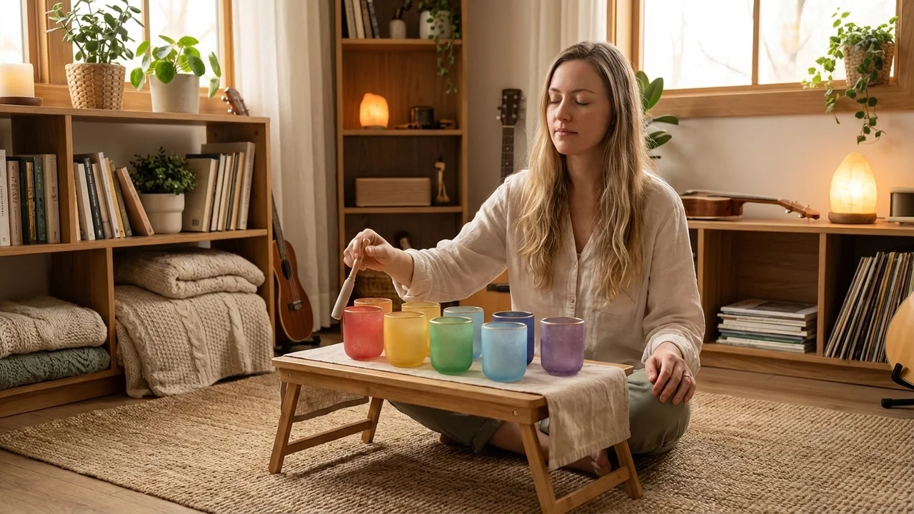 Mini Crystal Chakra Travel Set — 7 Bowls Portable Collection - 5