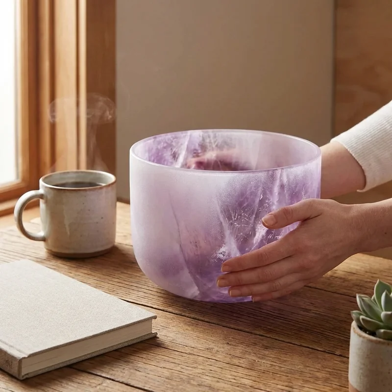 Amethyst Fusion Crystal Singing Bowl — B Note Crown Chakra Awakening - 4