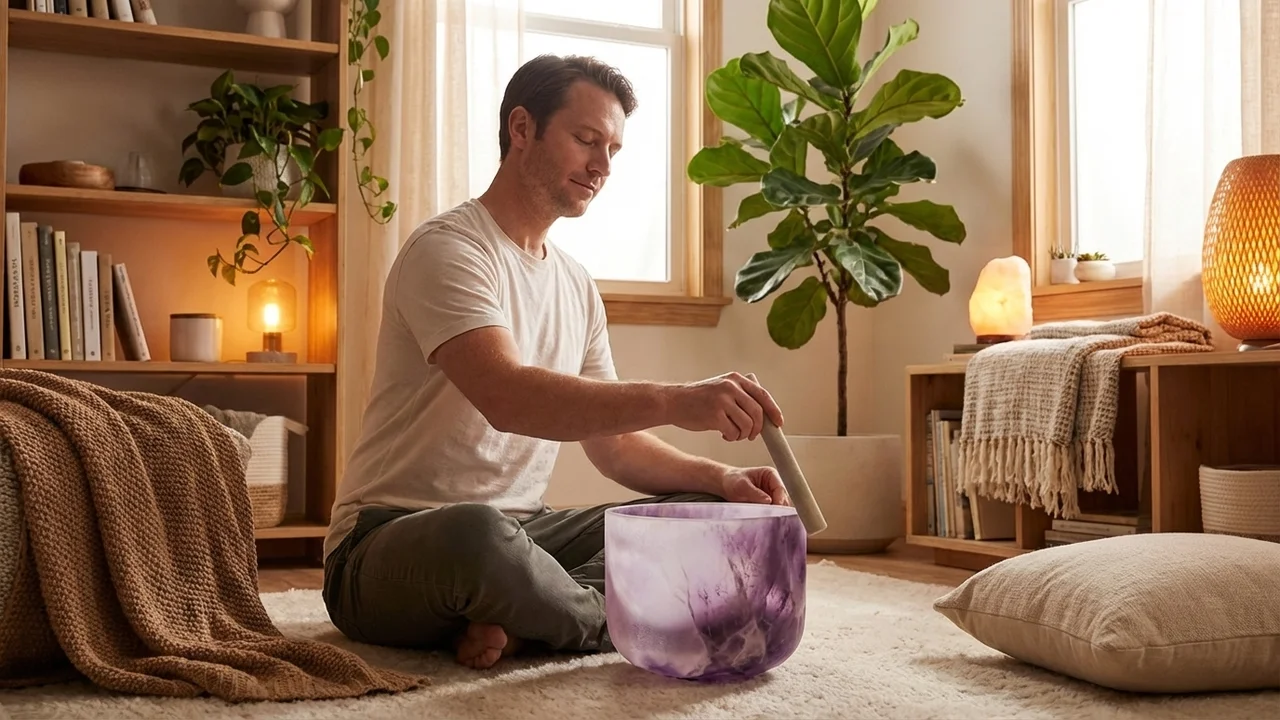 Amethyst Fusion Crystal Singing Bowl — B Note Crown Chakra Awakening - 5