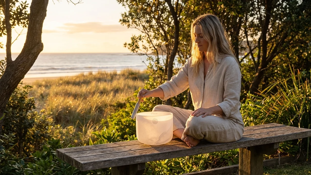 Clear Quartz Crystal Singing Bowl — D Note Sacral Chakra Harmony - 6