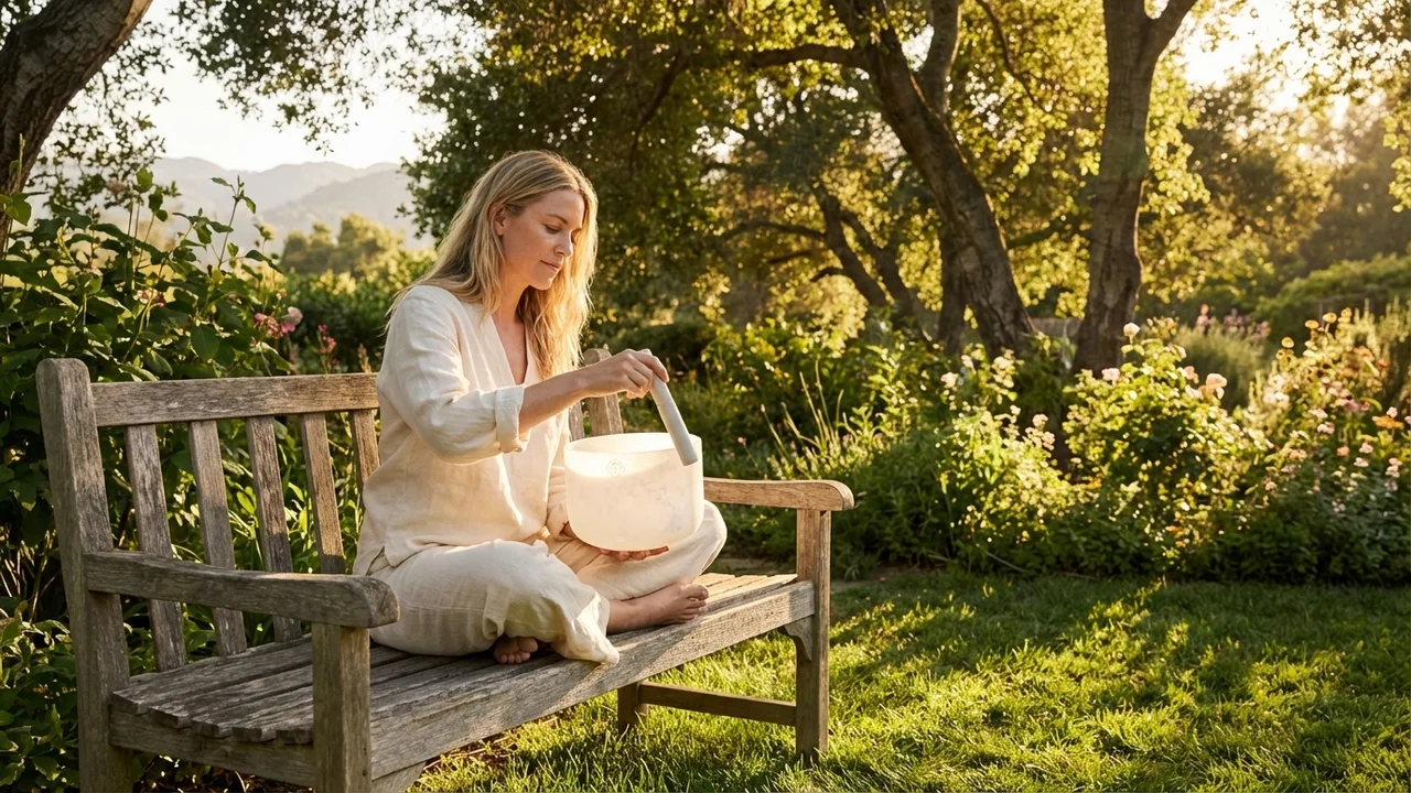 Frosted Quartz Crystal Singing Bowl — C Note Root Chakra Grounding - 6