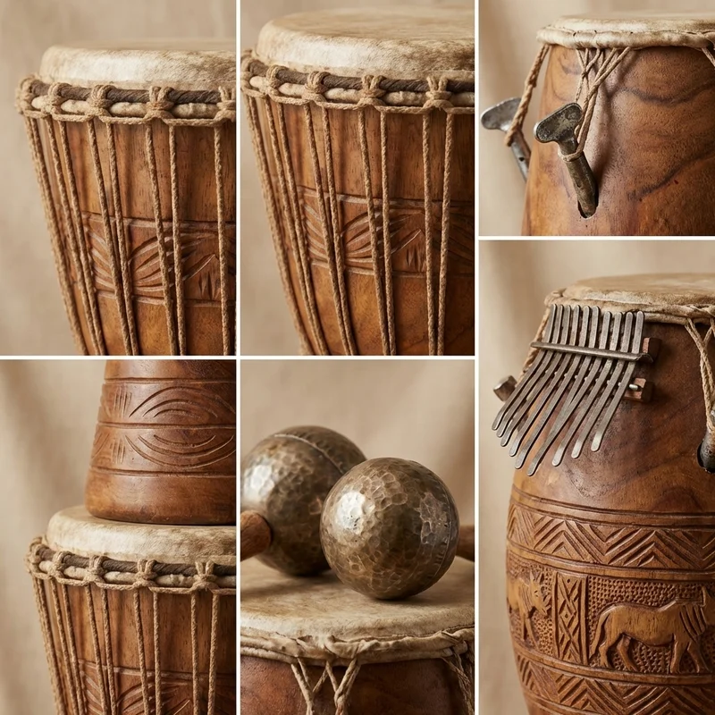 African Drum Circle Educator Set — 6 Djembe & Percussion Bundle - 3