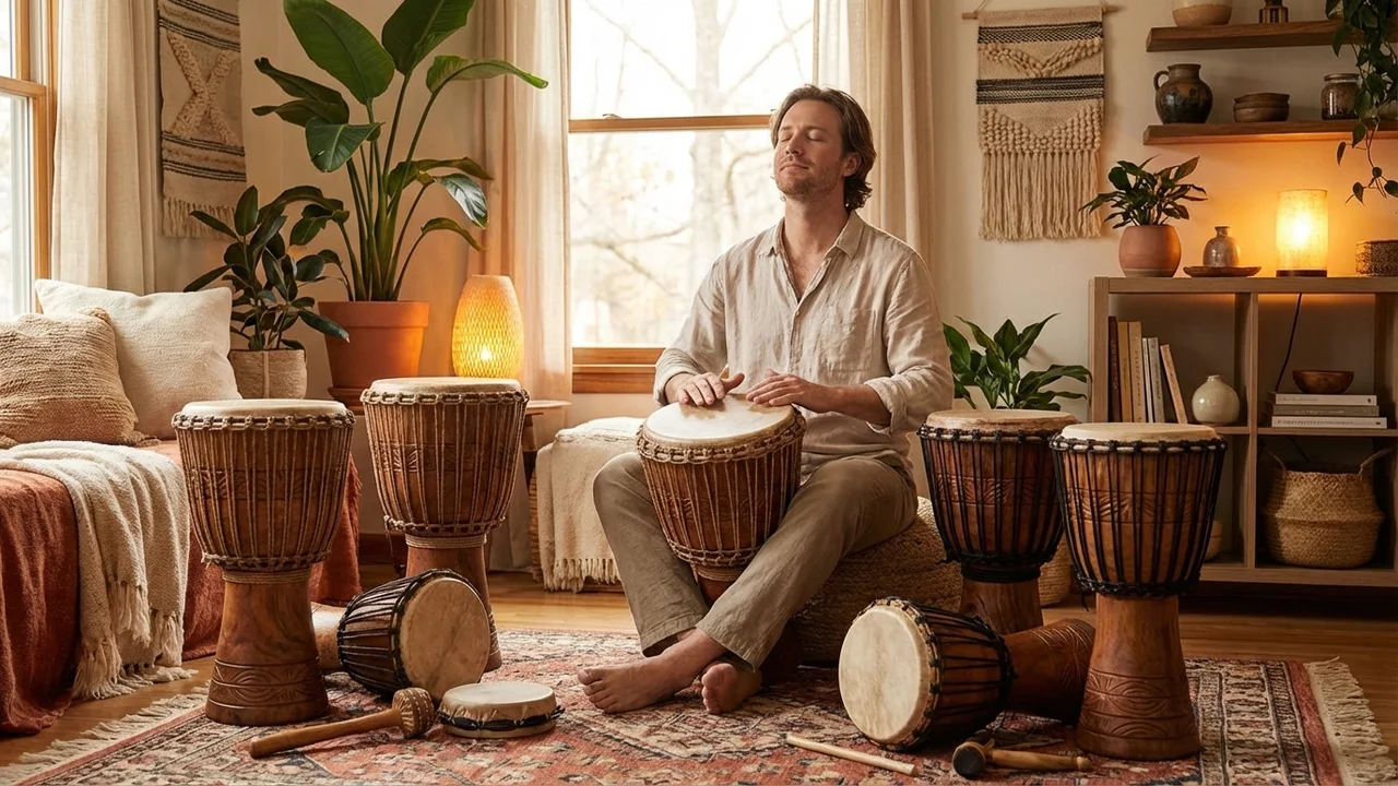 African Drum Circle Educator Set — 6 Djembe & Percussion Bundle - 5