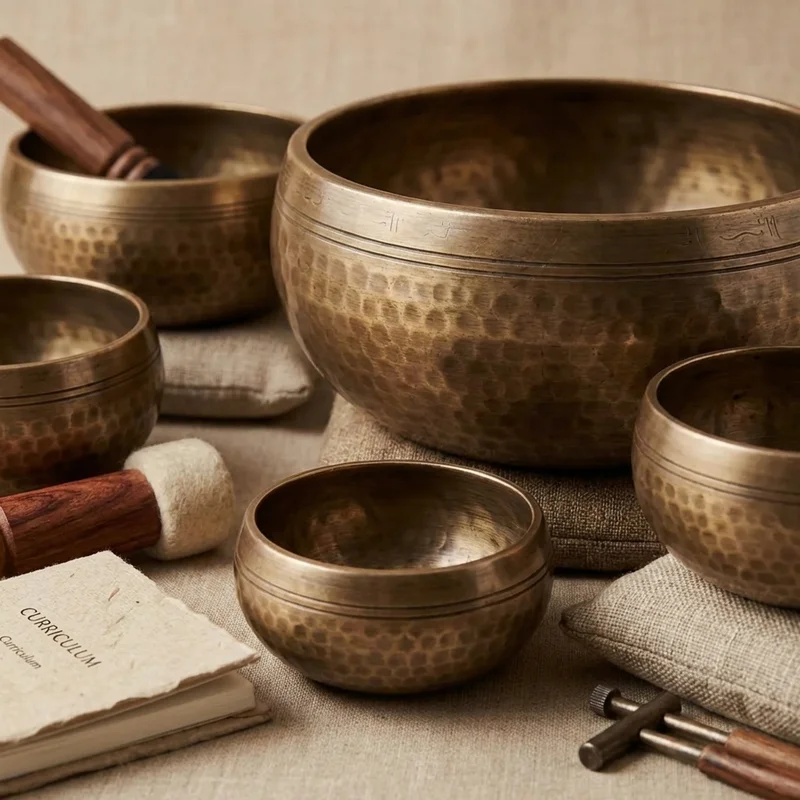 Sound Healing Educator Bowl Set — 5 Tibetan Singing Bowls with Curriculum - 3