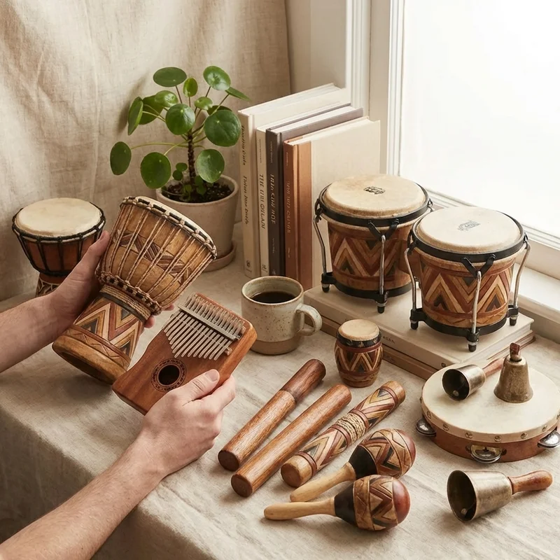 World Rhythm Classroom Kit — 15-Piece Multi-Continent Percussion Set - 4