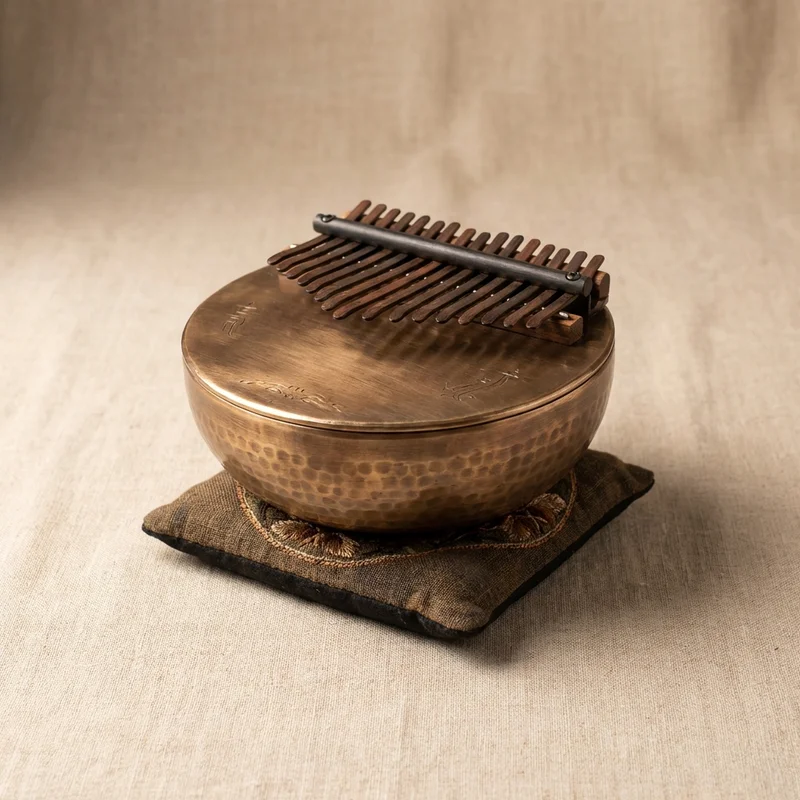 Kalimba & Meditation Gift Set — 17-Key Thumb Piano with Singing Bowl - 1