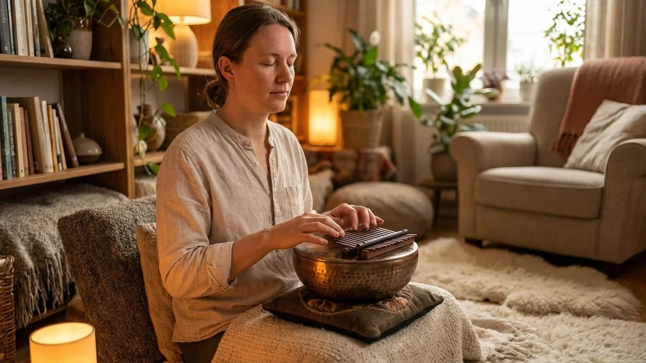 Kalimba & Meditation Gift Set — 17-Key Thumb Piano with Singing Bowl - 5