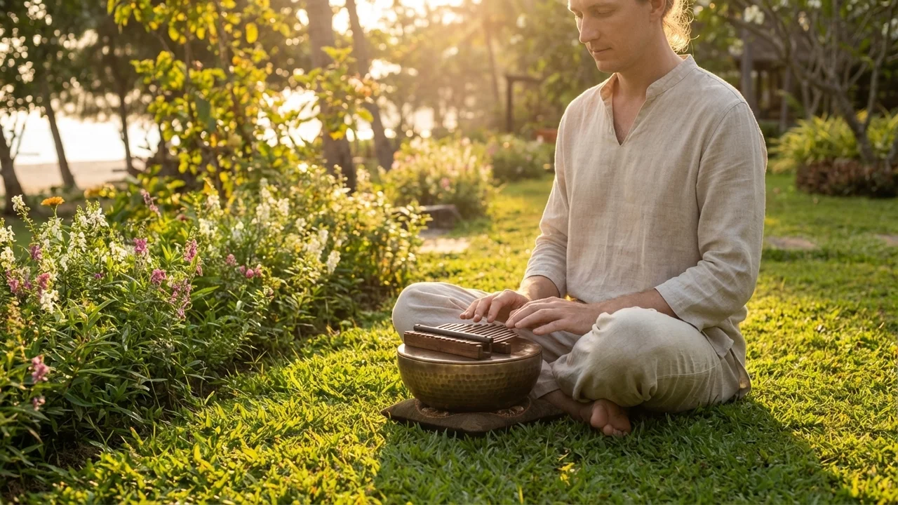 Kalimba & Meditation Gift Set — 17-Key Thumb Piano with Singing Bowl - 6