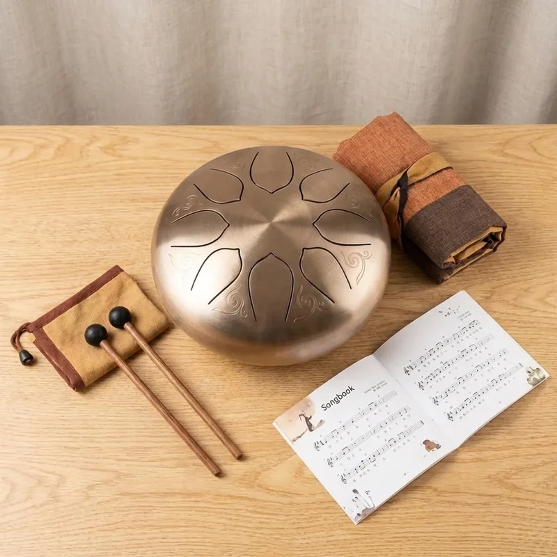 Tongue Drum Starter Gift Set — 8-Note Steel Drum with Carry Bag & Songbook - 2