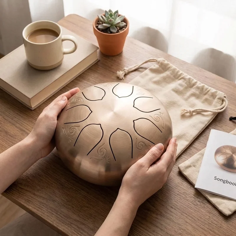 Tongue Drum Starter Gift Set — 8-Note Steel Drum with Carry Bag & Songbook - 4