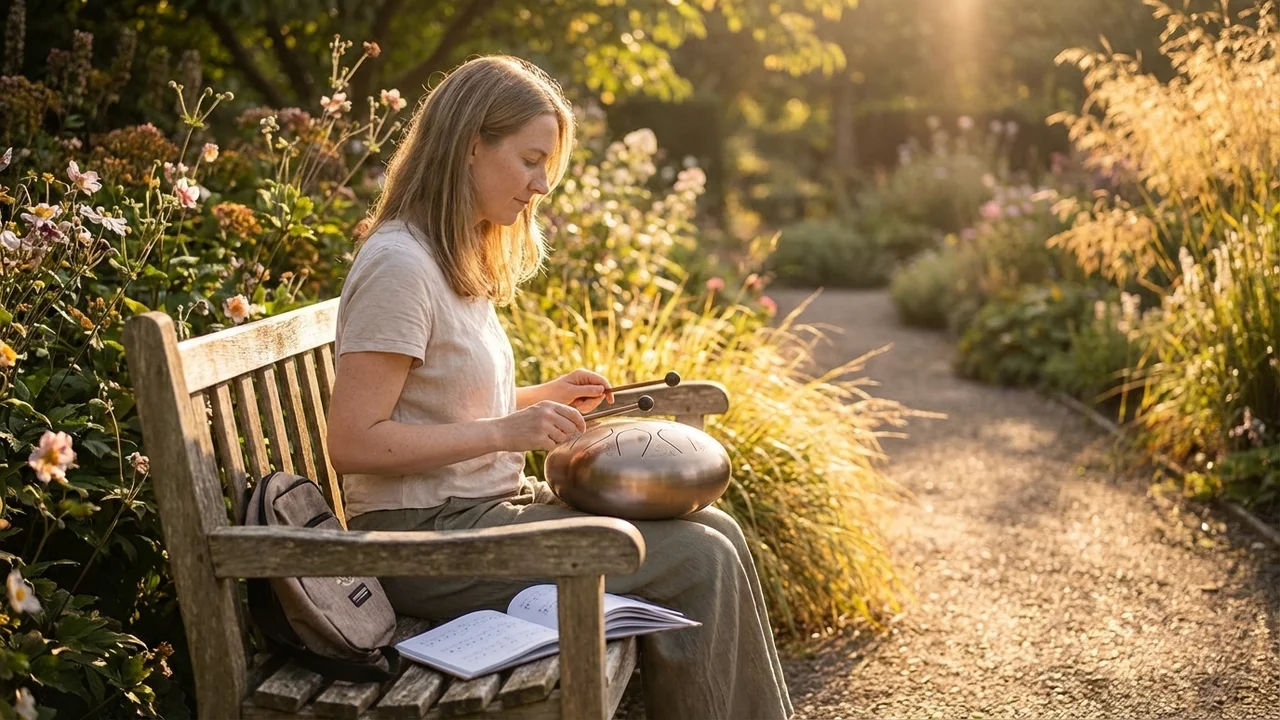 Tongue Drum Starter Gift Set — 8-Note Steel Drum with Carry Bag & Songbook - 6