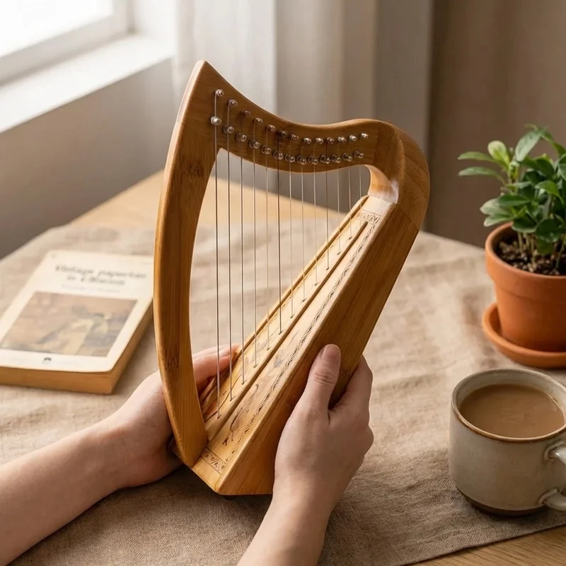 Bamboo Harpika — 12-String Compact Travel Size - 4