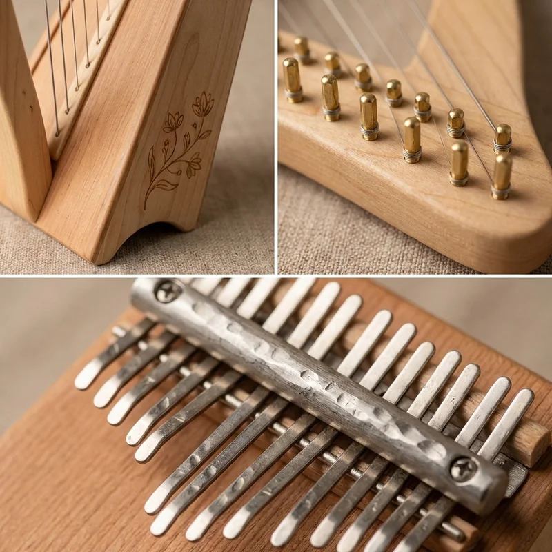 Maple Harpika — 16-String Cedar Soundboard Folk Resonance - 3