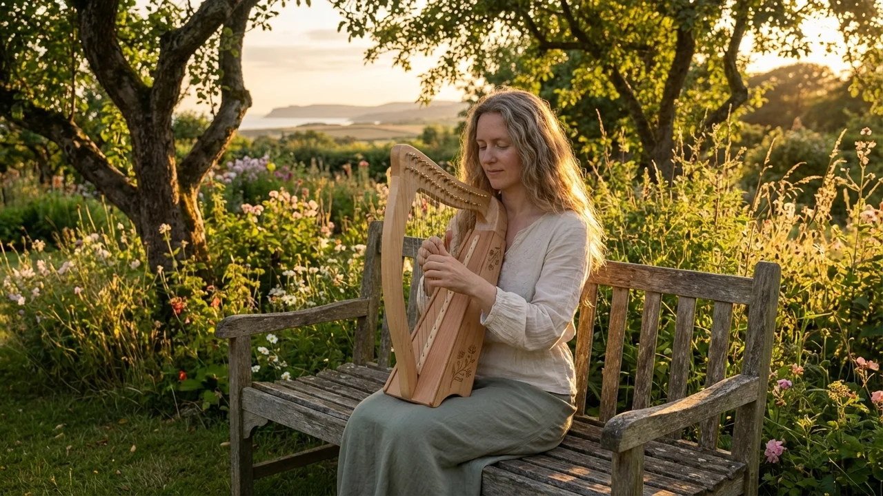 Maple Harpika — 16-String Cedar Soundboard Folk Resonance - 6
