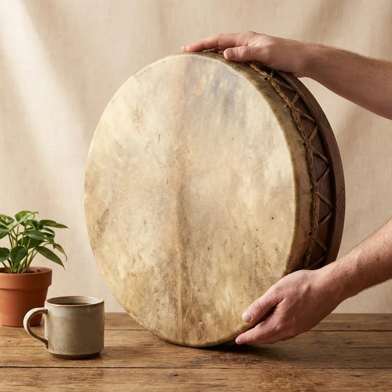 Buffalo Hide Shamanic Drum — 16-Inch Deep Voice - 4