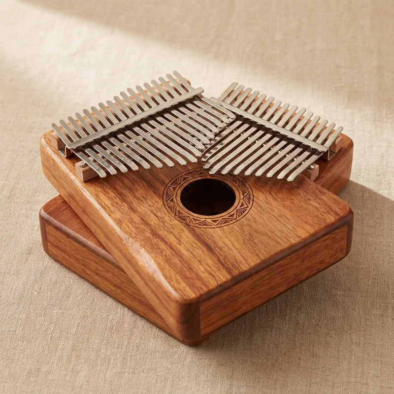 Acacia Wood Kalimba — 21-Key Pentatonic Scale Natural Grain - 1