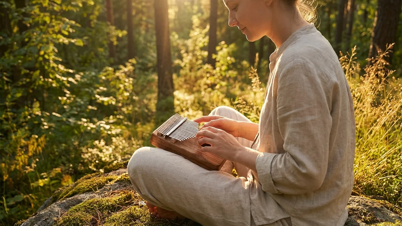 Acacia Wood Kalimba — 21-Key Pentatonic Scale Natural Grain - 6