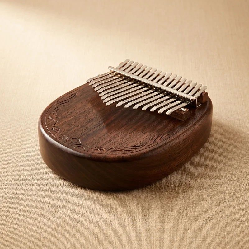 Solid Mahogany Kalimba — 17-Key C Major Classic Warmth - 1