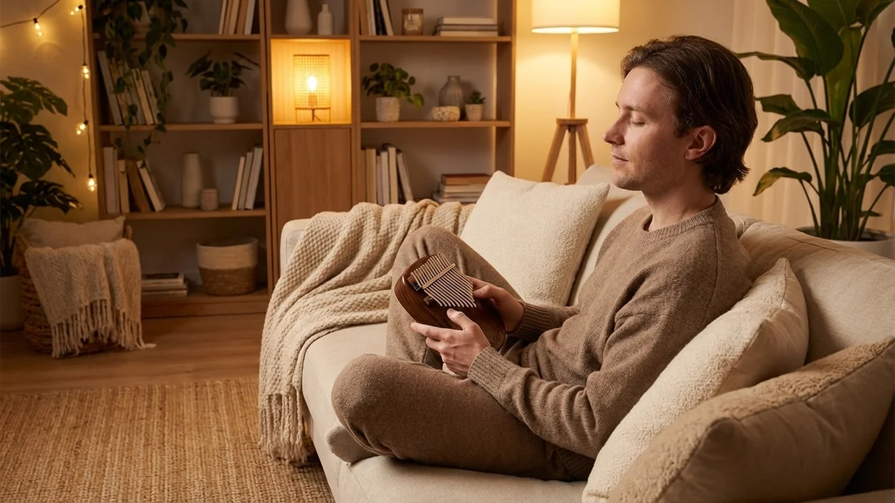 Solid Mahogany Kalimba — 17-Key C Major Classic Warmth - 5