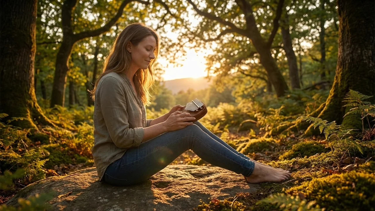 Solid Mahogany Kalimba — 17-Key C Major Classic Warmth - 6