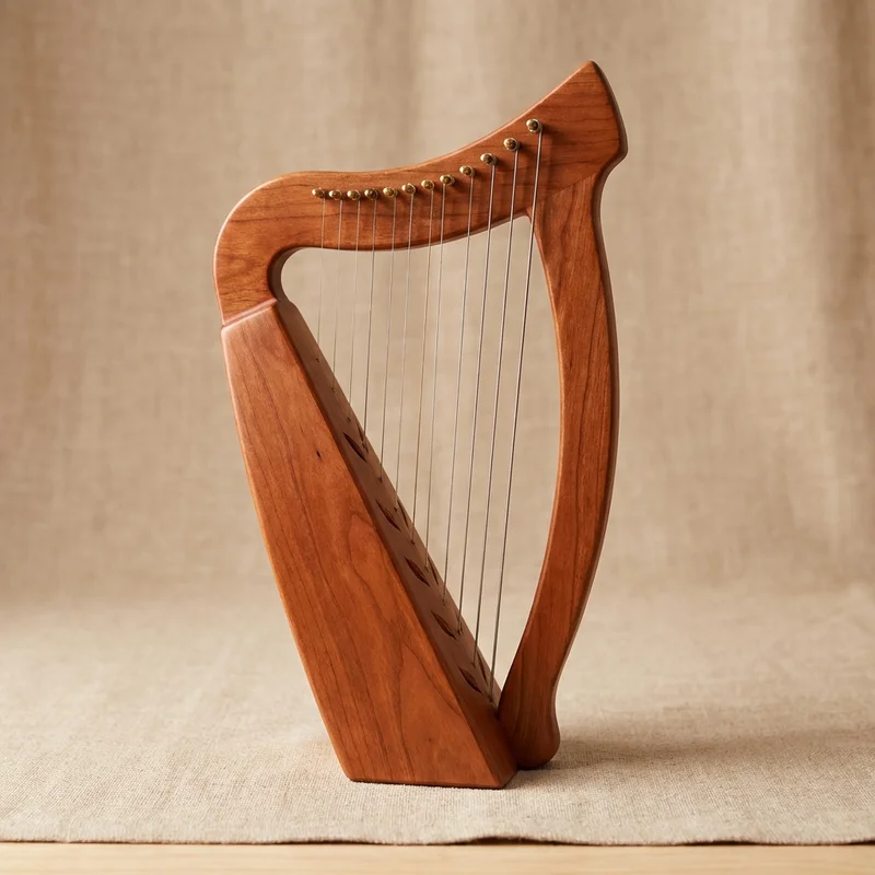 Cherry Wood Lap Harp — 10 String Children's First Harp - 1