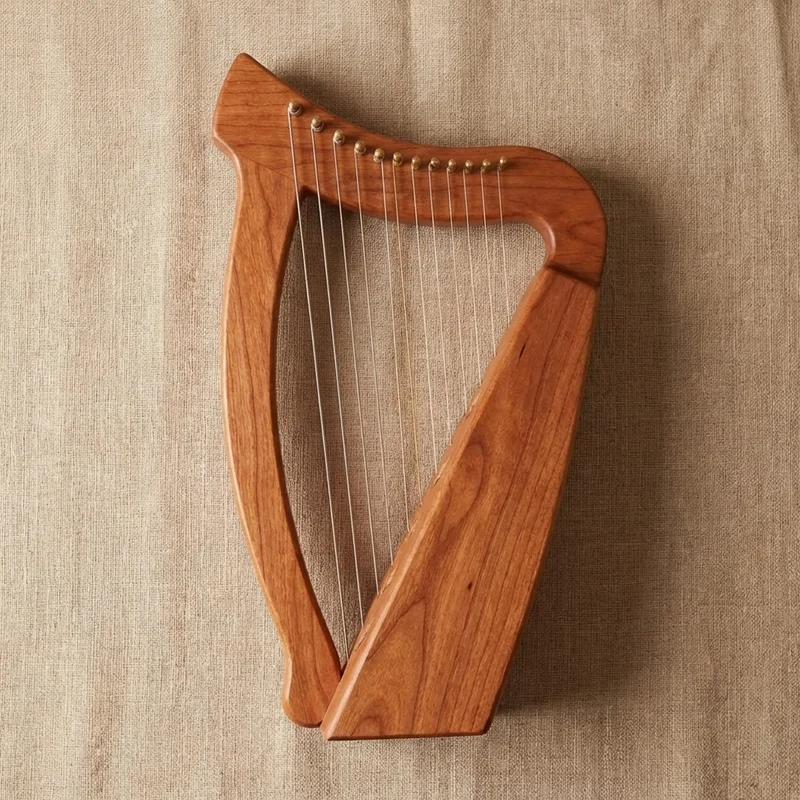 Cherry Wood Lap Harp — 10 String Children's First Harp - 2