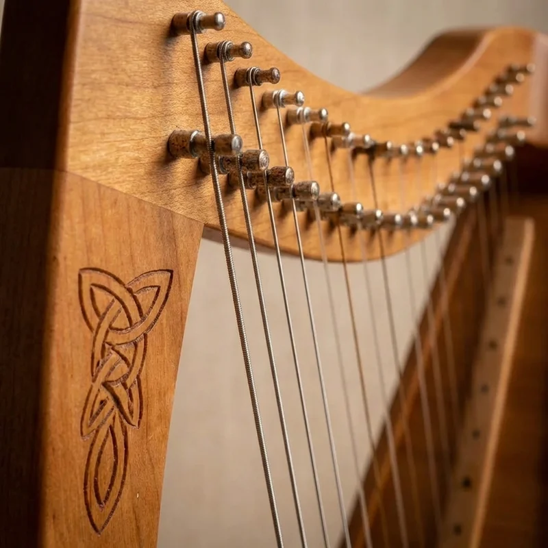 Maple Lap Harp — 15 String Pentatonic Warm Resonance - 3