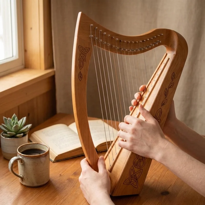 Maple Lap Harp — 15 String Pentatonic Warm Resonance - 4